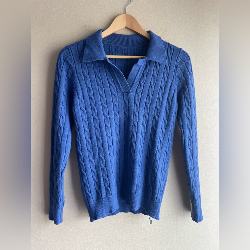 Micoson V Neck Blue Sweater Women Size Medium